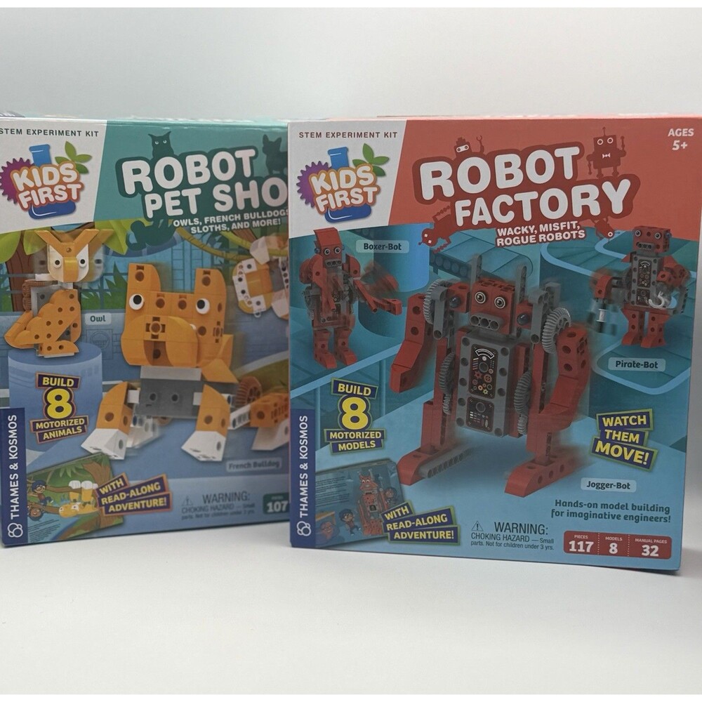 Kids First Lot 2 Robot Factory Pet Shop Stem Experiment Kit Kosmos Complete New